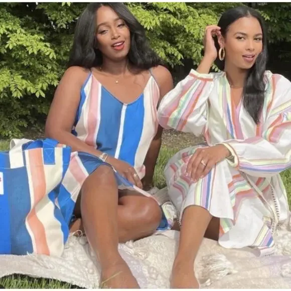 LEMLEM x H&M Satin Striped Dress Size Small - Picture 4 of 6